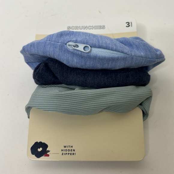 Scrunchies | 3 Pair Zipper Hair Ties | Hidden Compartment | Concerts Events - Picture 2 of 6